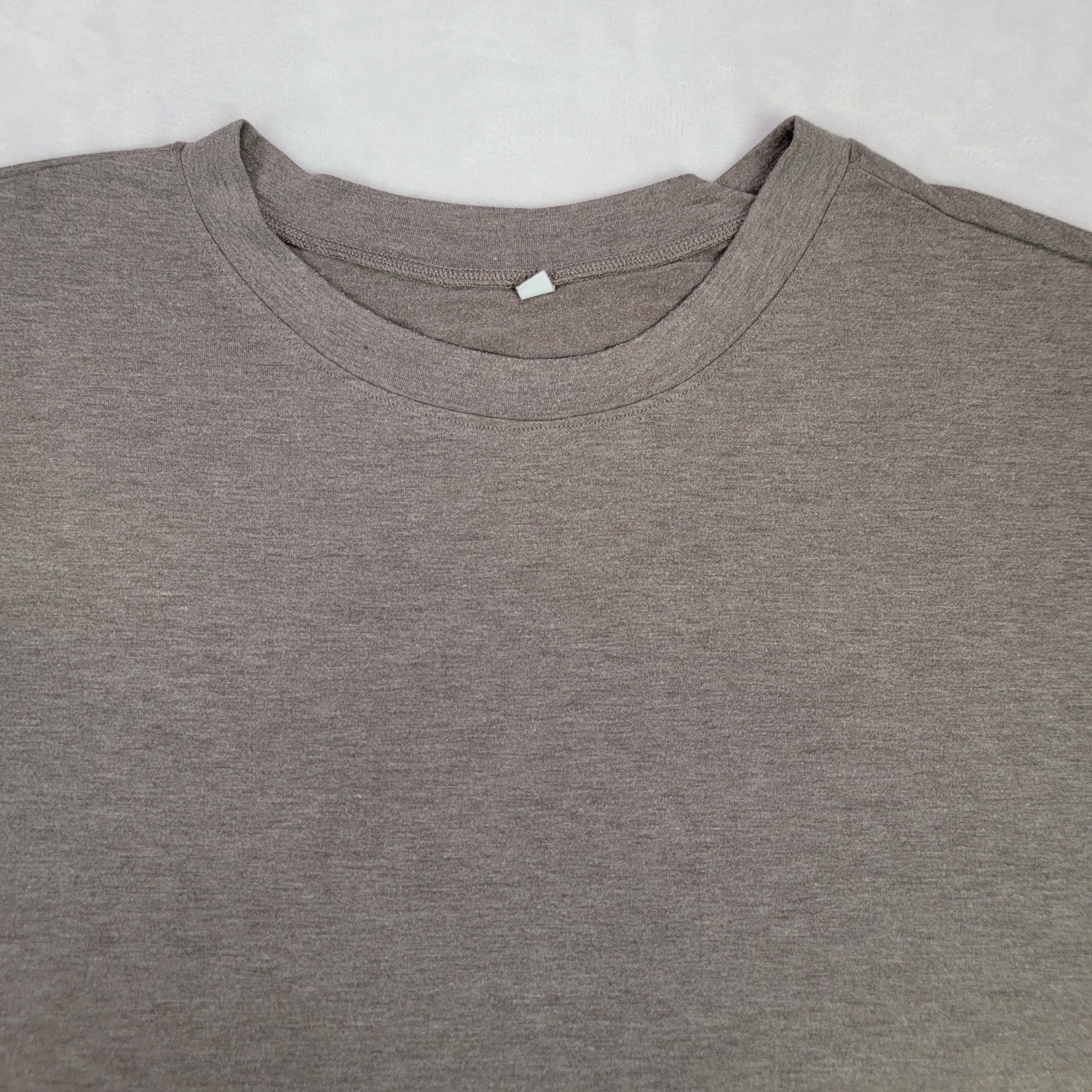 Unbranded Women’s Gray Boxy Cropped Crew Neck Short Sleeve T-Shirt Size Large