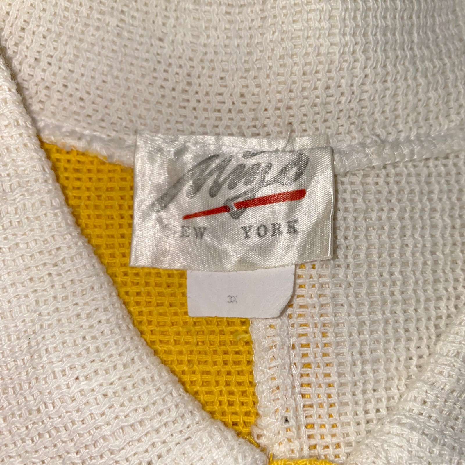 Miyo New York Vintage Blouse Plus Size 3X Yellow White Summer Sea Shells Woven