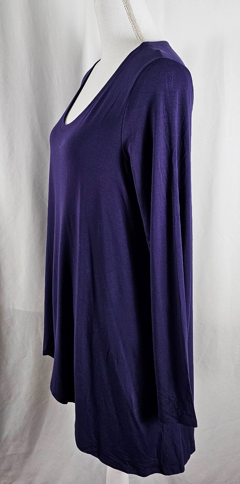 Eileen Fisher Womens Pullover Top Purple Cotton Polyester Rayon Lycra Large