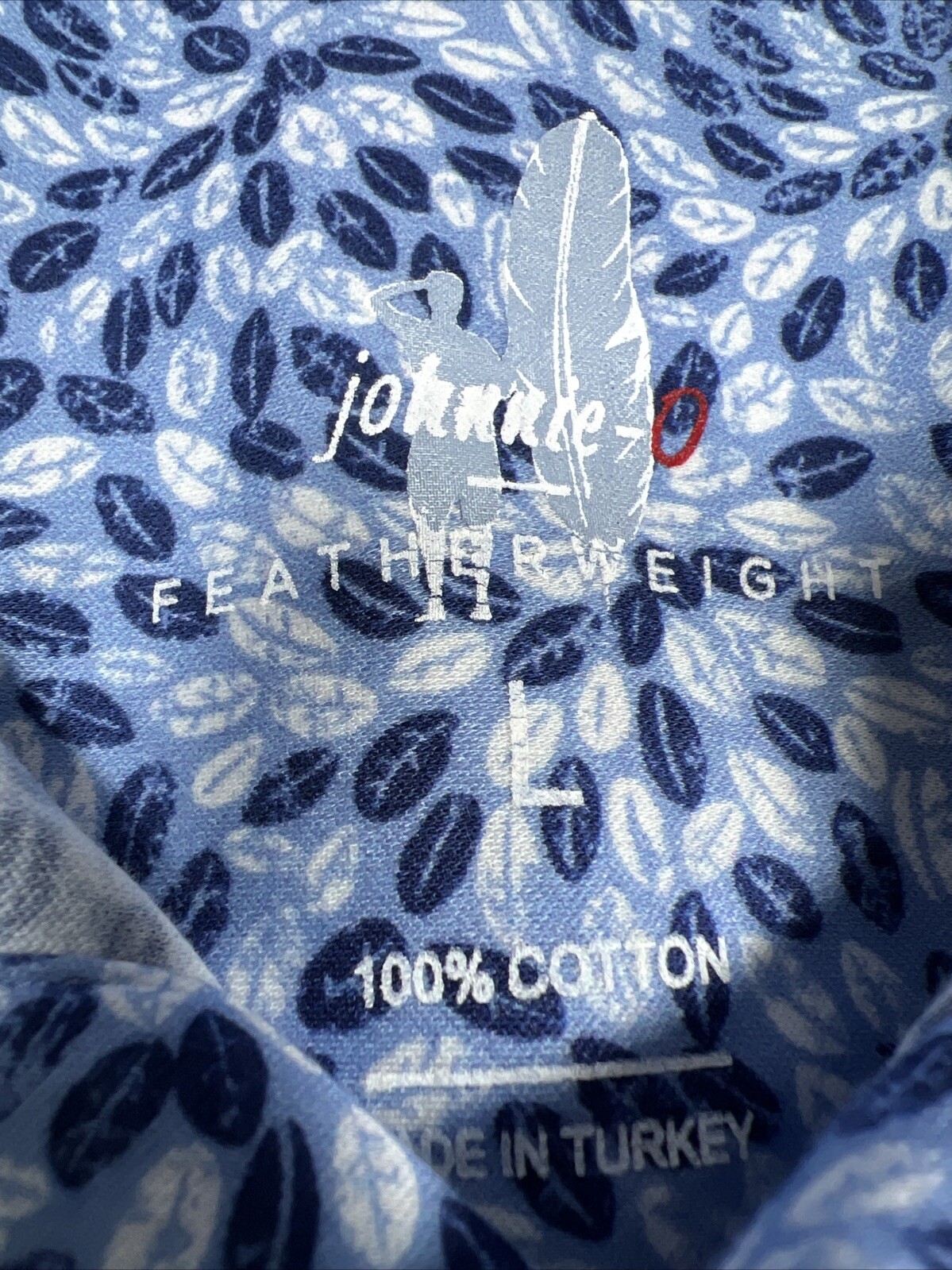 Johnnie-O Button Up Polo Shirt Womens Size Large Malibu Blue Floral