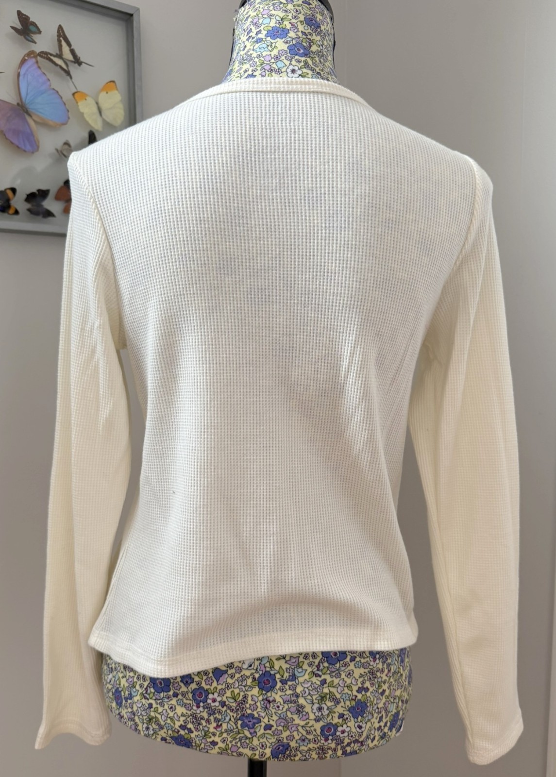 Pink Republic Woman’s L Ivory “New York” Long Sleeve Crew Neck Thermal Shirt Top