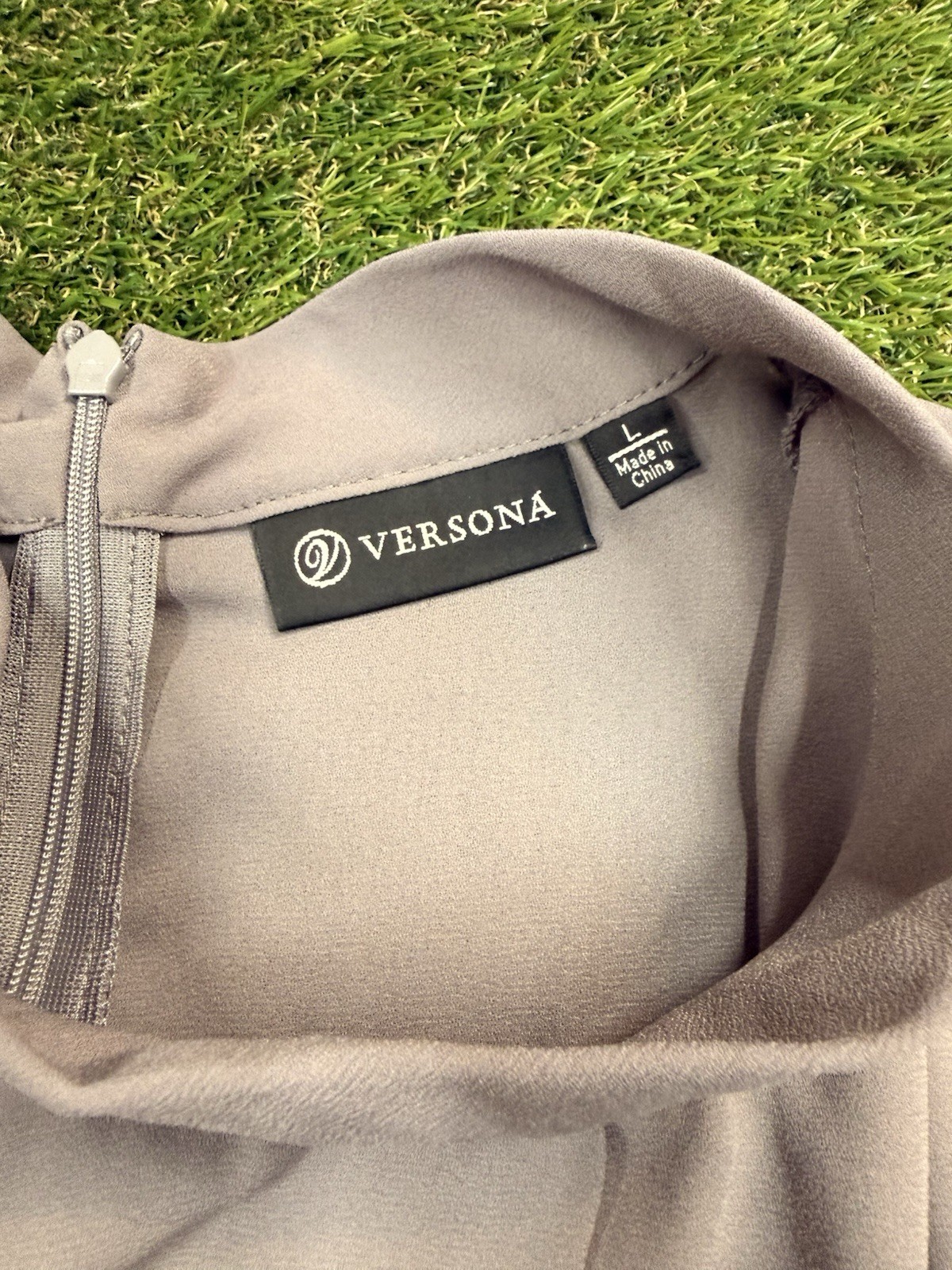 Versona Top High Neck Sleeveless Blouse Grey Women’s L