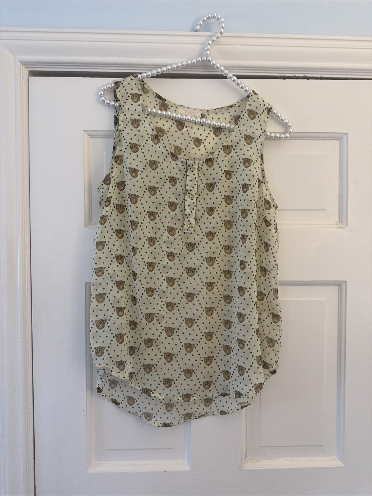 Pearl Brand Trendy Leopard Tank Camisole Blouse, Size small, Summer