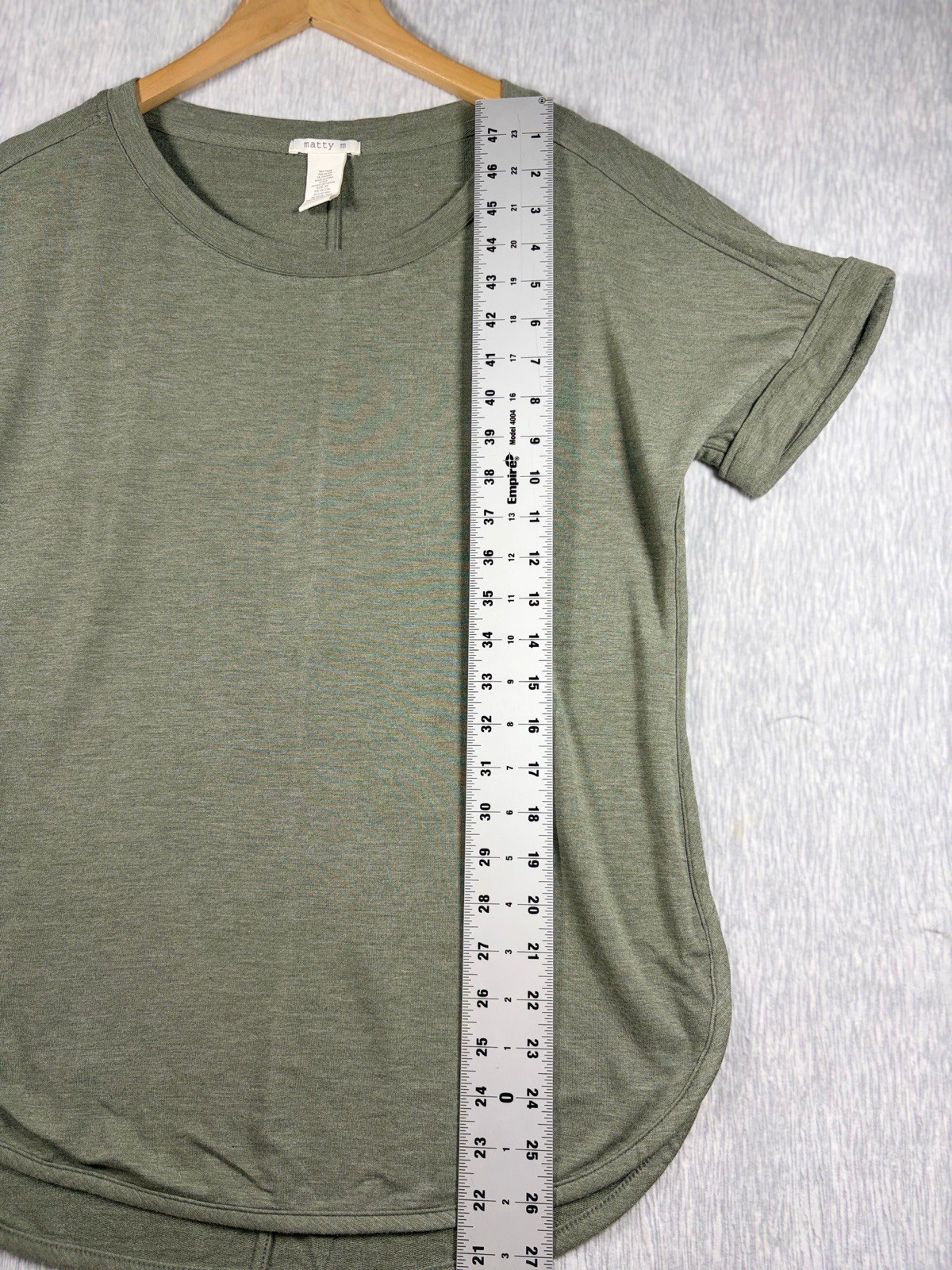 Marty M Women’s Workwear Knit Pullover Tee Olive Green Scoop Neck XS Short Sleev