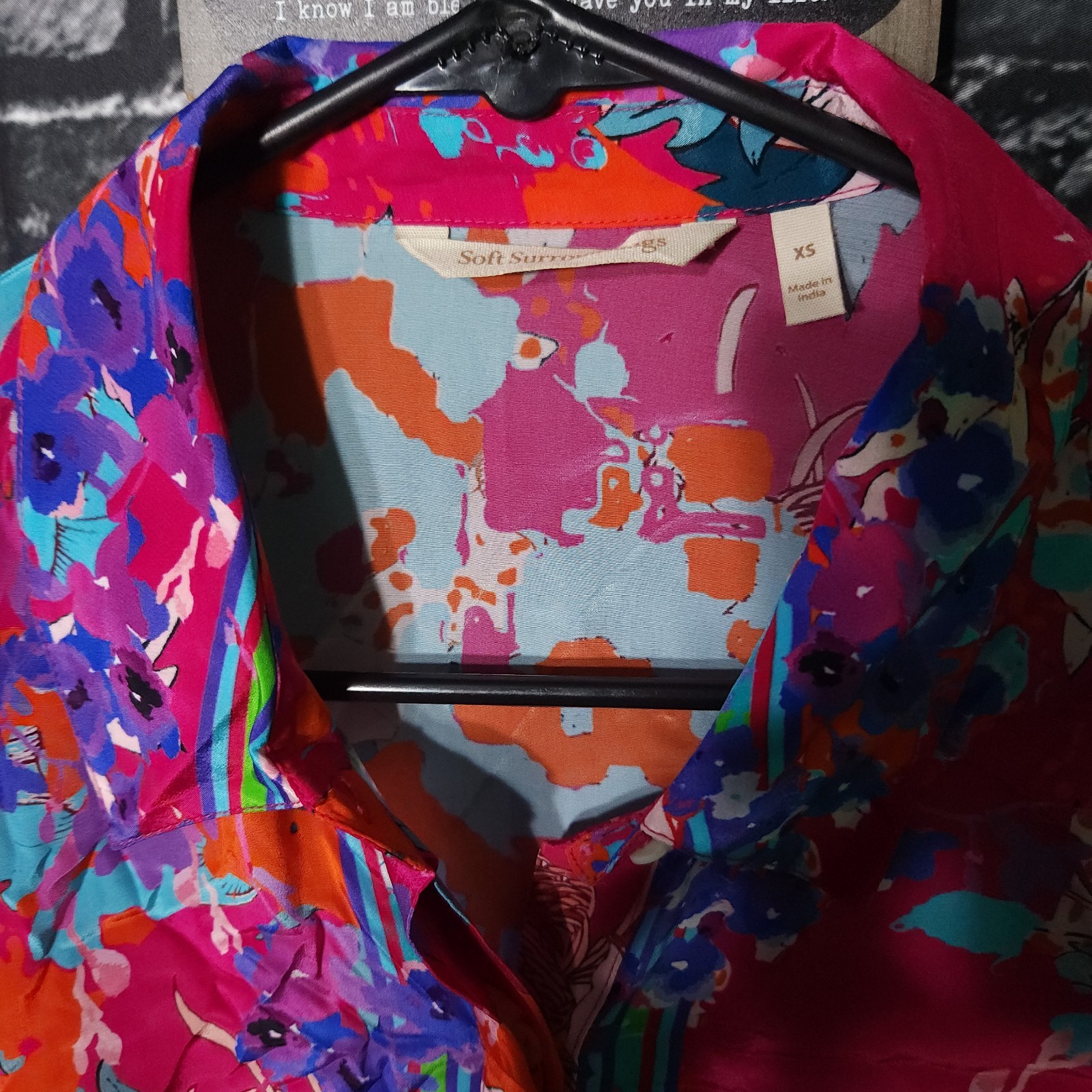 Soft Surroundings Womans XS Pink Floral Button Up Gown