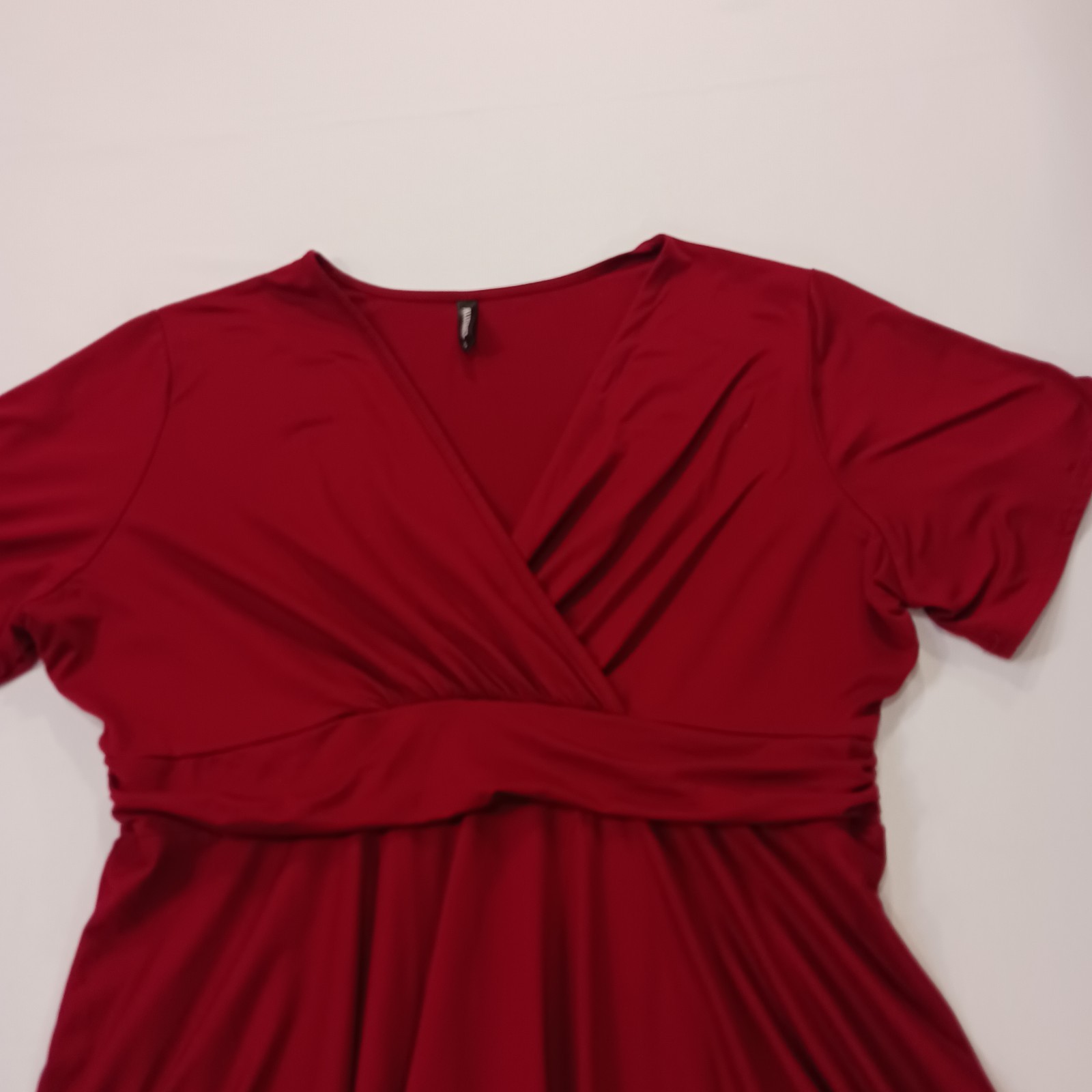 Allegrace Women’s Red Stretch Short Sleeve Casual Top Blouse Size 1X