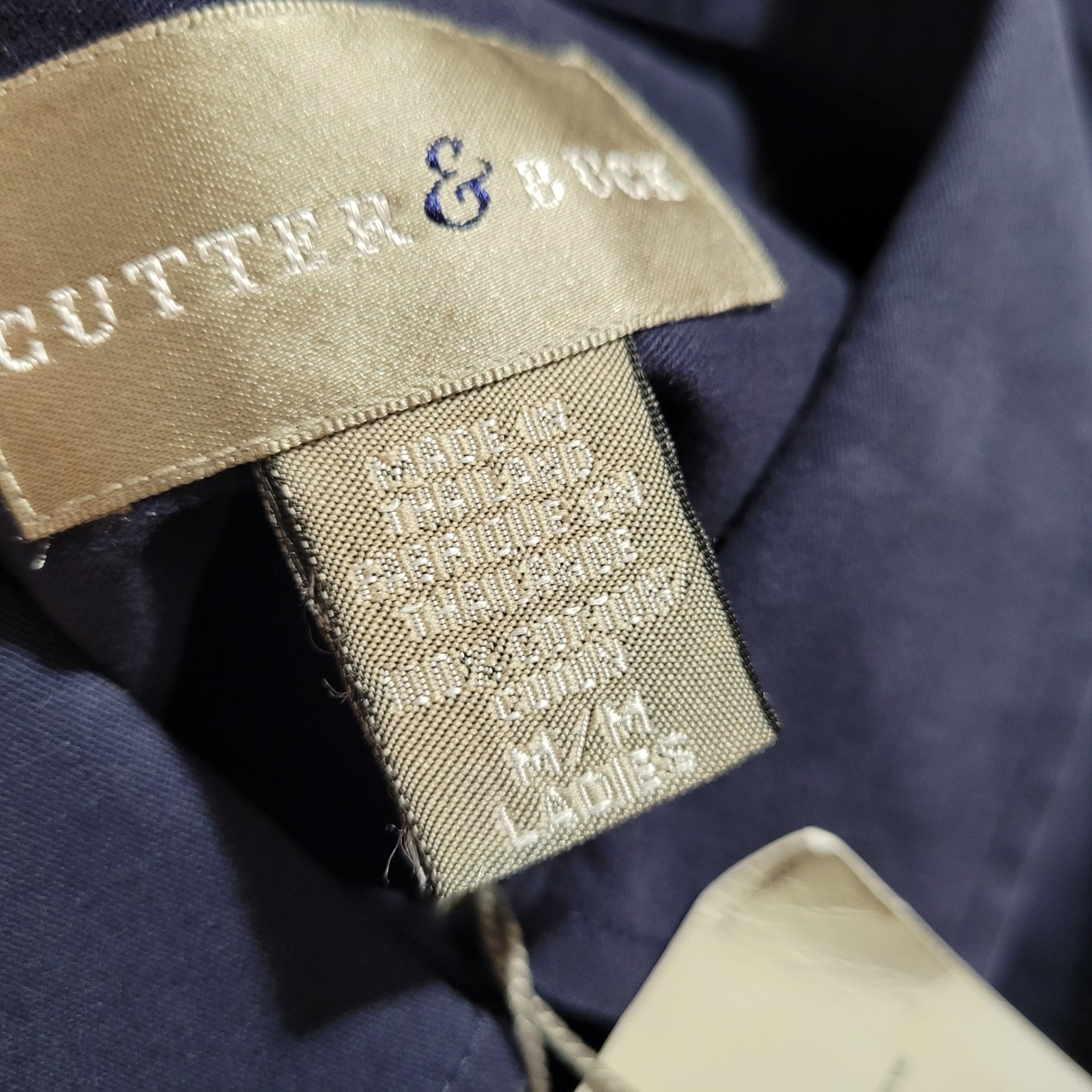 Cutter & Buck Button Up Shirt Womens Medium Navy Blue Long Sleeve