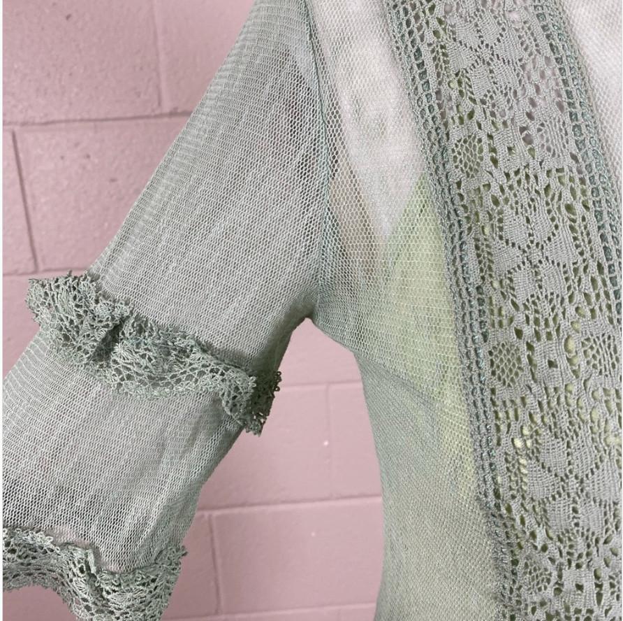 Anthropologie New Without Tag Lace Top: LARGE (Celadon Green)