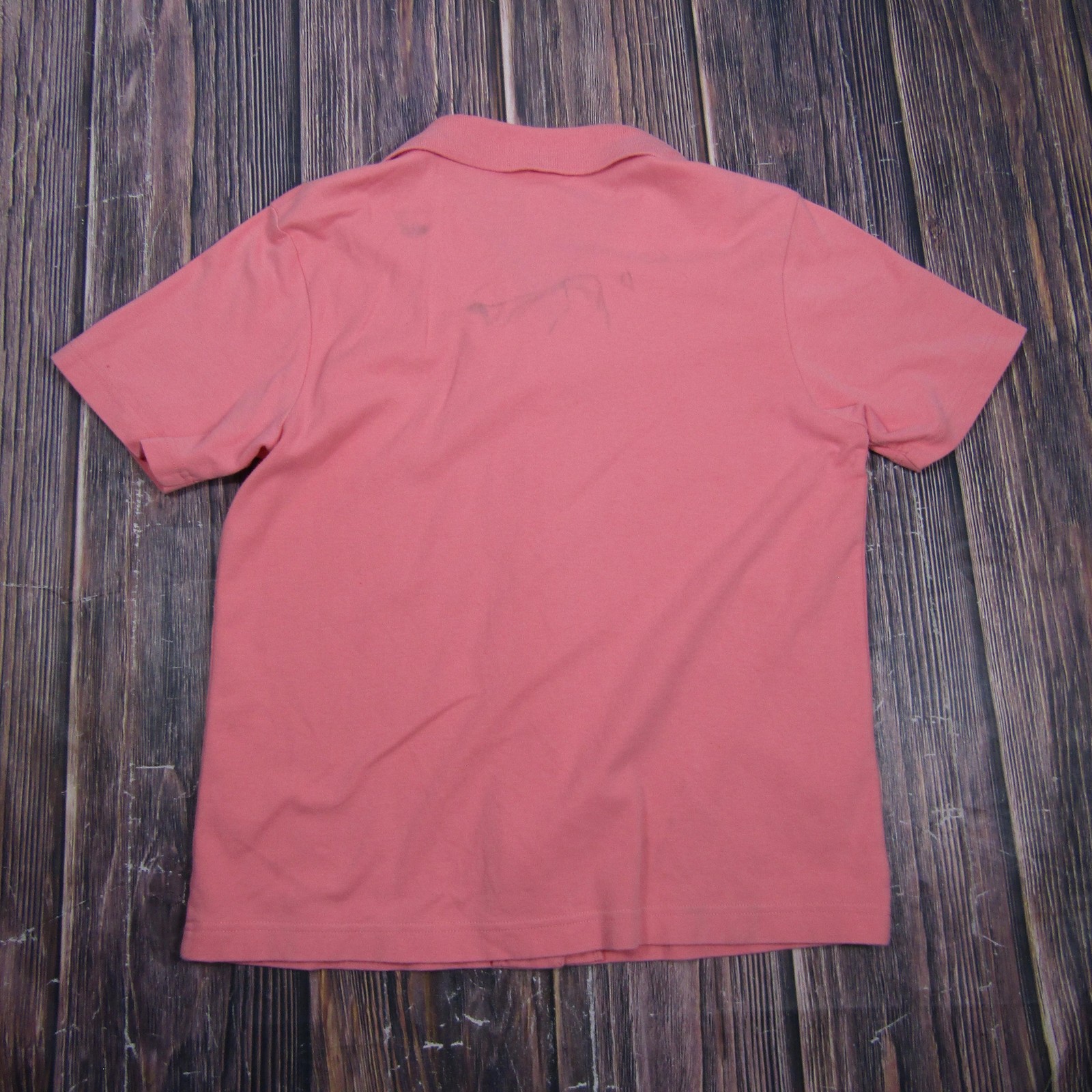 Studio Works Womens Medium Pink Short Sleeve Button Up Shirt Cotton Collared