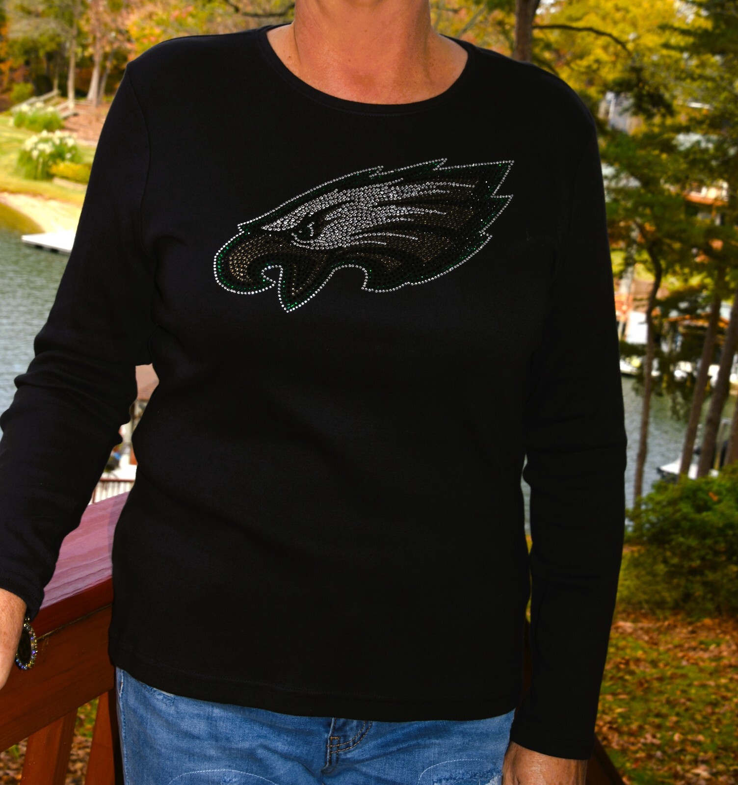 Philadelphia rhinestone bling long sleeved shirt XS S M L XL XXL 1X 2X 3X 4X 5X