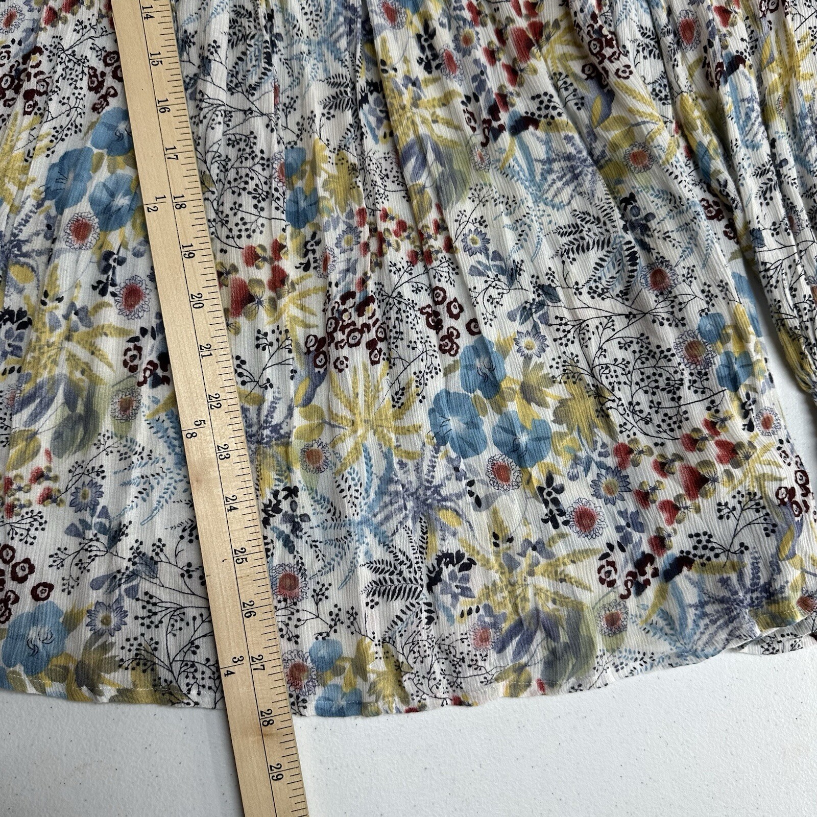 Sundance Peasant Blouse Small Floral Lace Long Sleeve BOHO Prairie Cottagecore
