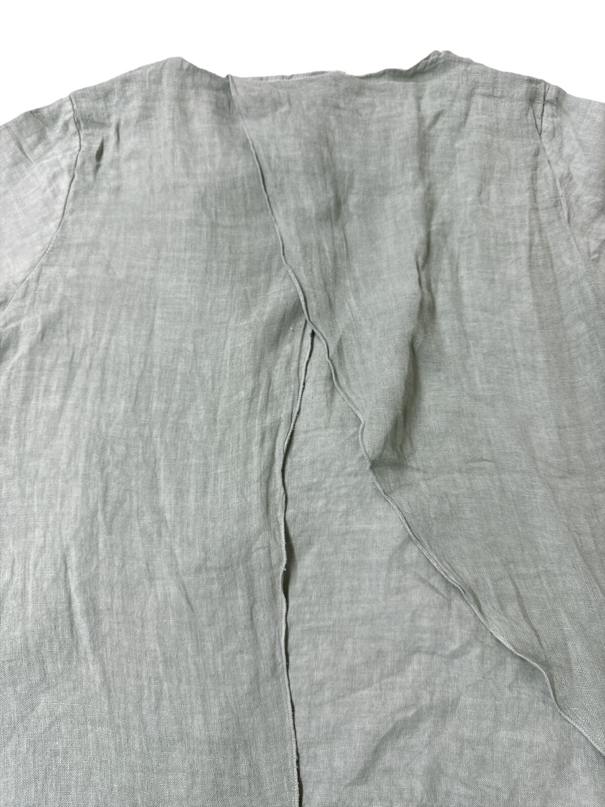 CAMILLE & CO 100% Linen Asymmetric Long Sleeve Made In Italy Women Shirt XL NWT