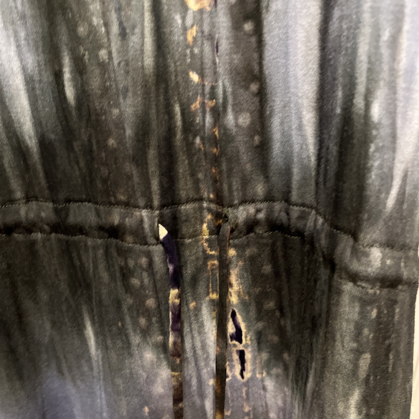 Coin 1804 Gray Abstract Short Sleeve Jersey Knit Tunic w/Drawstring Size 2X NWT