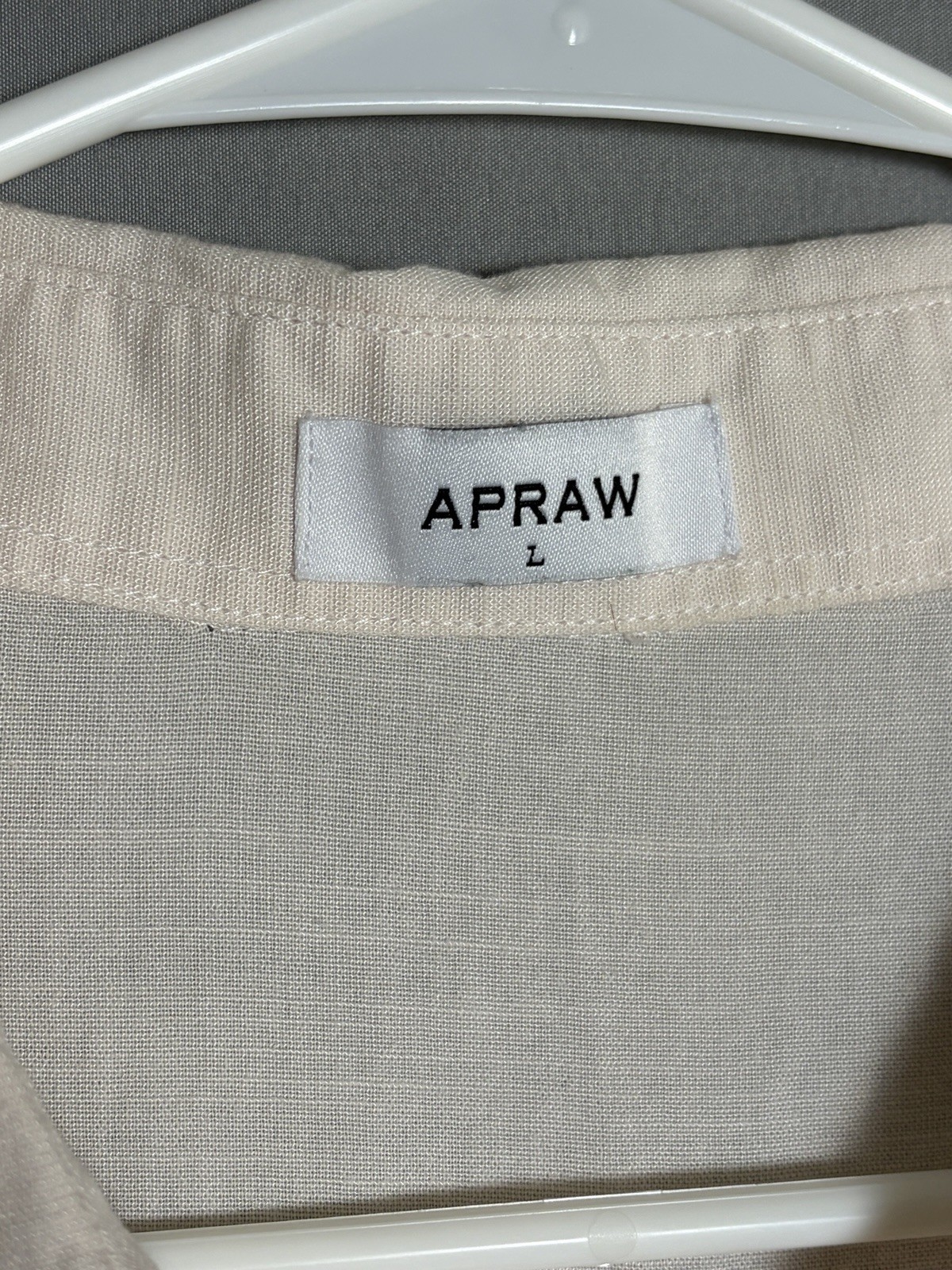 Large 100% Cotton Button Up Slouchy Tunic, beige/ off-white, Short sleeve
