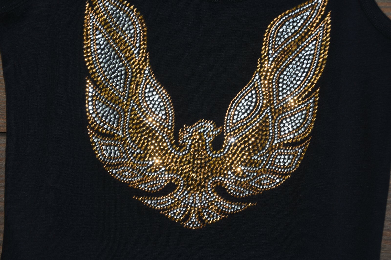 Gold Trans Am Eagle rhinestone shirt or tank XS S M L XL XXL 1X 2X 3X 4X 5X