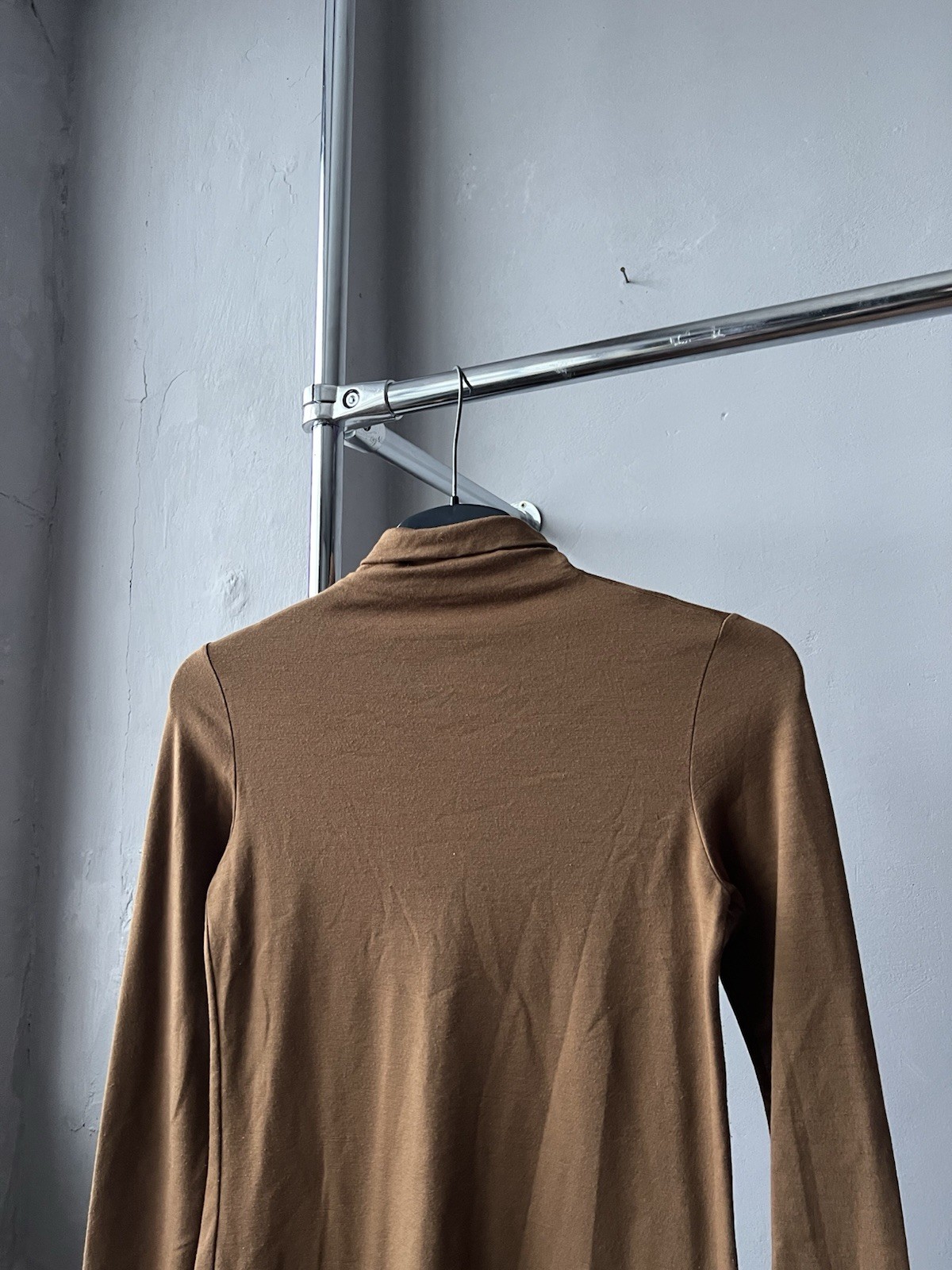 PLEIN SUD ITALY BROWN TURTLENECK TOP WOMEN IT 44 FR 40 UK 12 STRETCH LONG SLEEVE