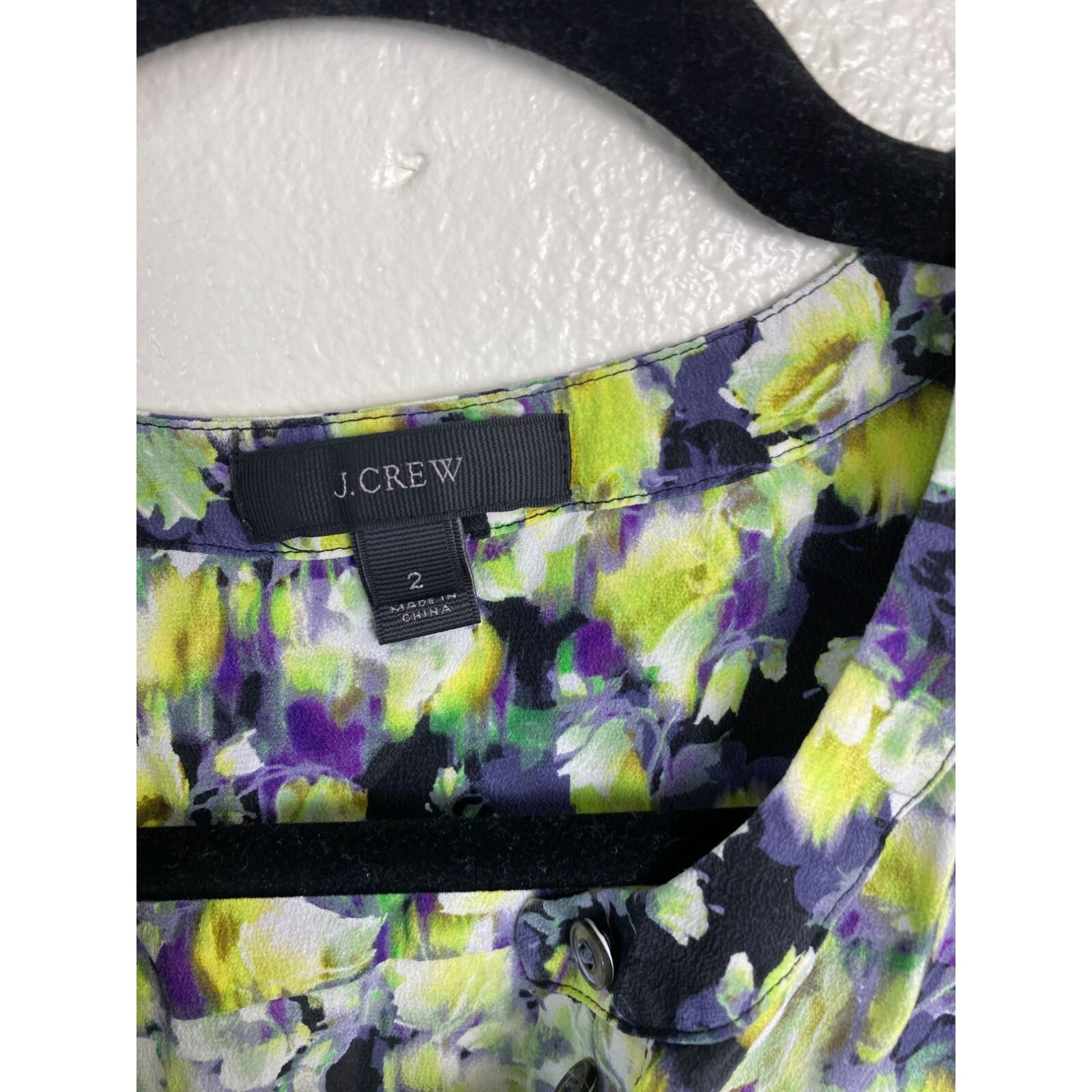 J. Crew Silk Floral Boho Blouse Womens size 2 Vacation Office Career Lightweight