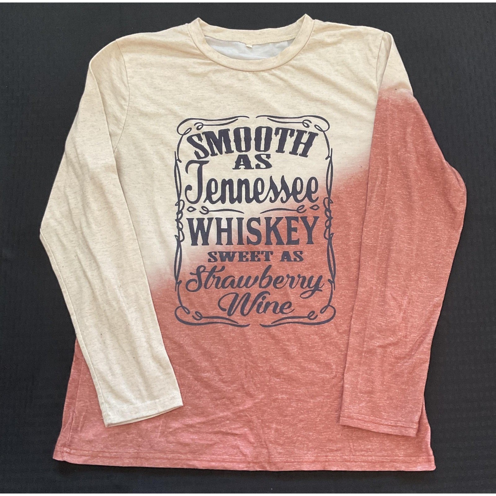 Tennessee Whiskey Shirt Womens Small Red Beige Long Sleeve Country Graphic Tee