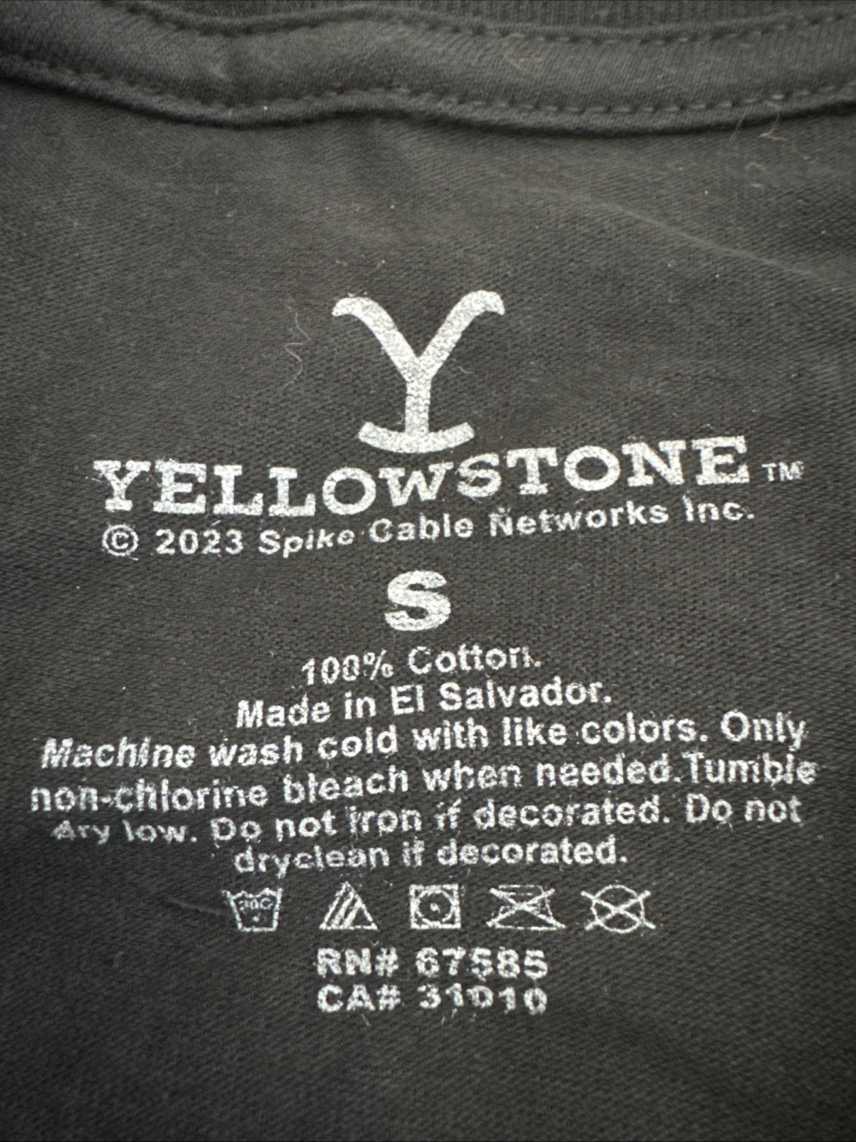 New Yellowstone Dutton Ranch Montana EST. 1886 Size S Black T-Shirt TV Show