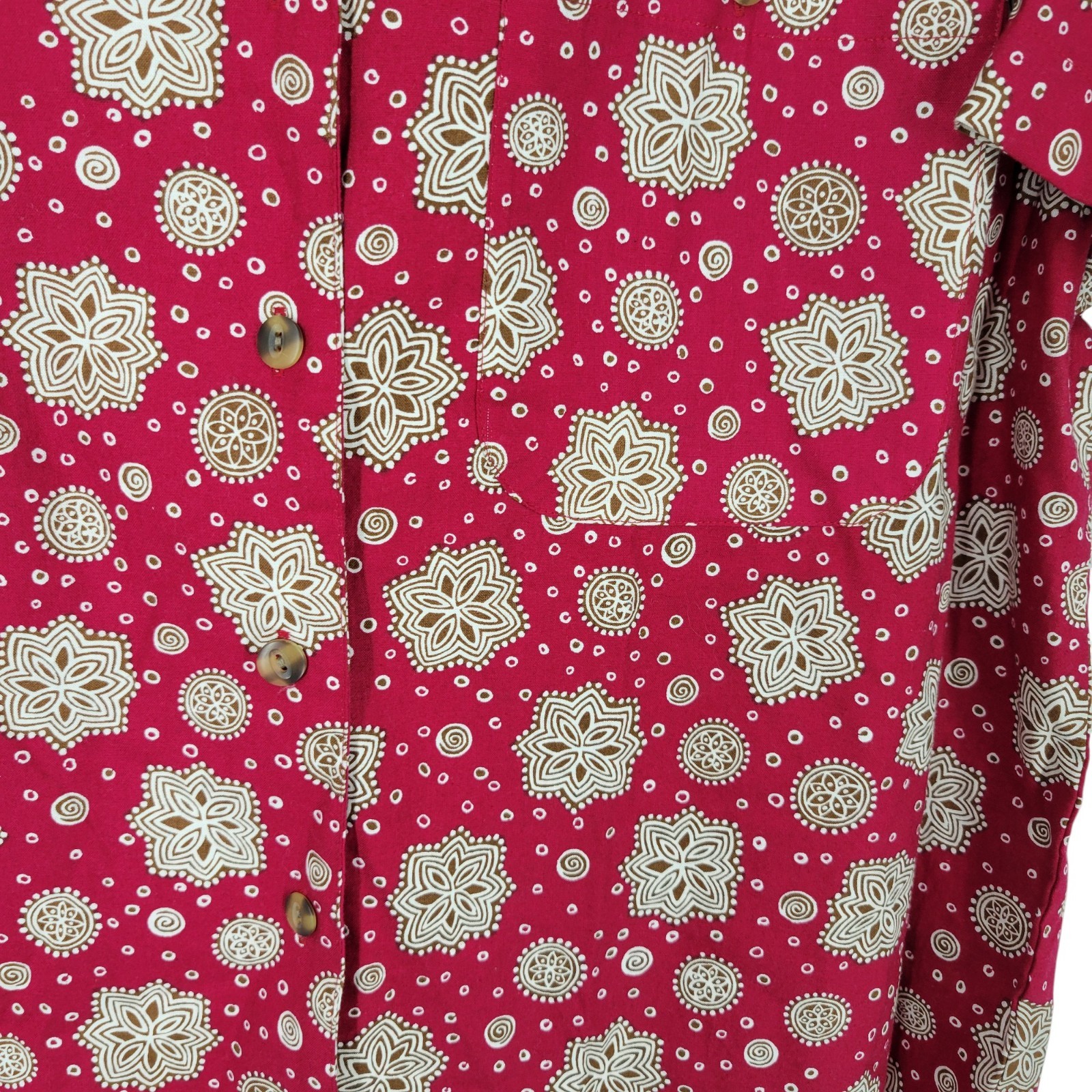 Cottagecore button Up Shirt L Boho Western Rodeo Y2K Indie Festival 90s Cotton