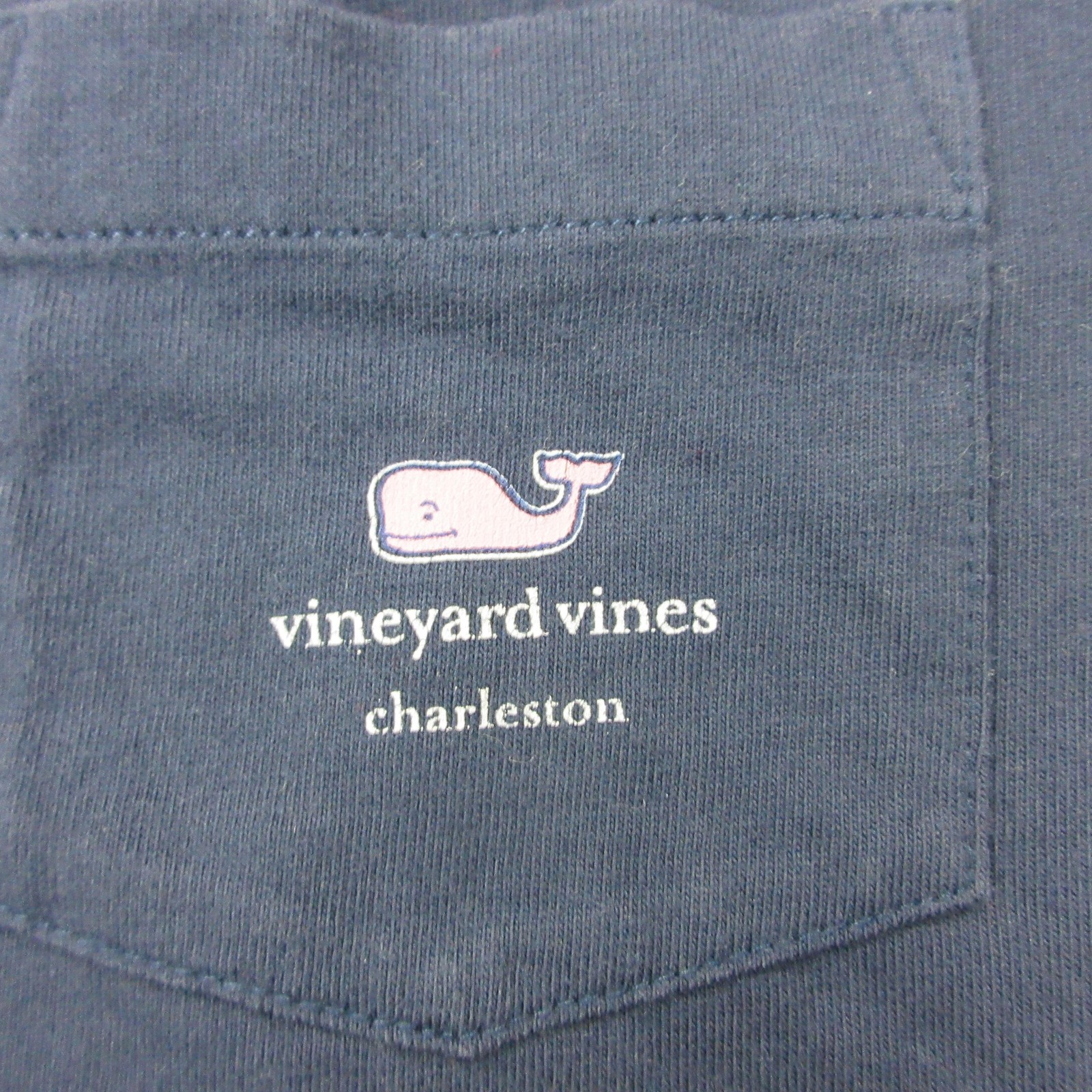 Vineyard Vines Shirt Womens Small Blue Charleston Whale Logo Pocket Long Sleeve