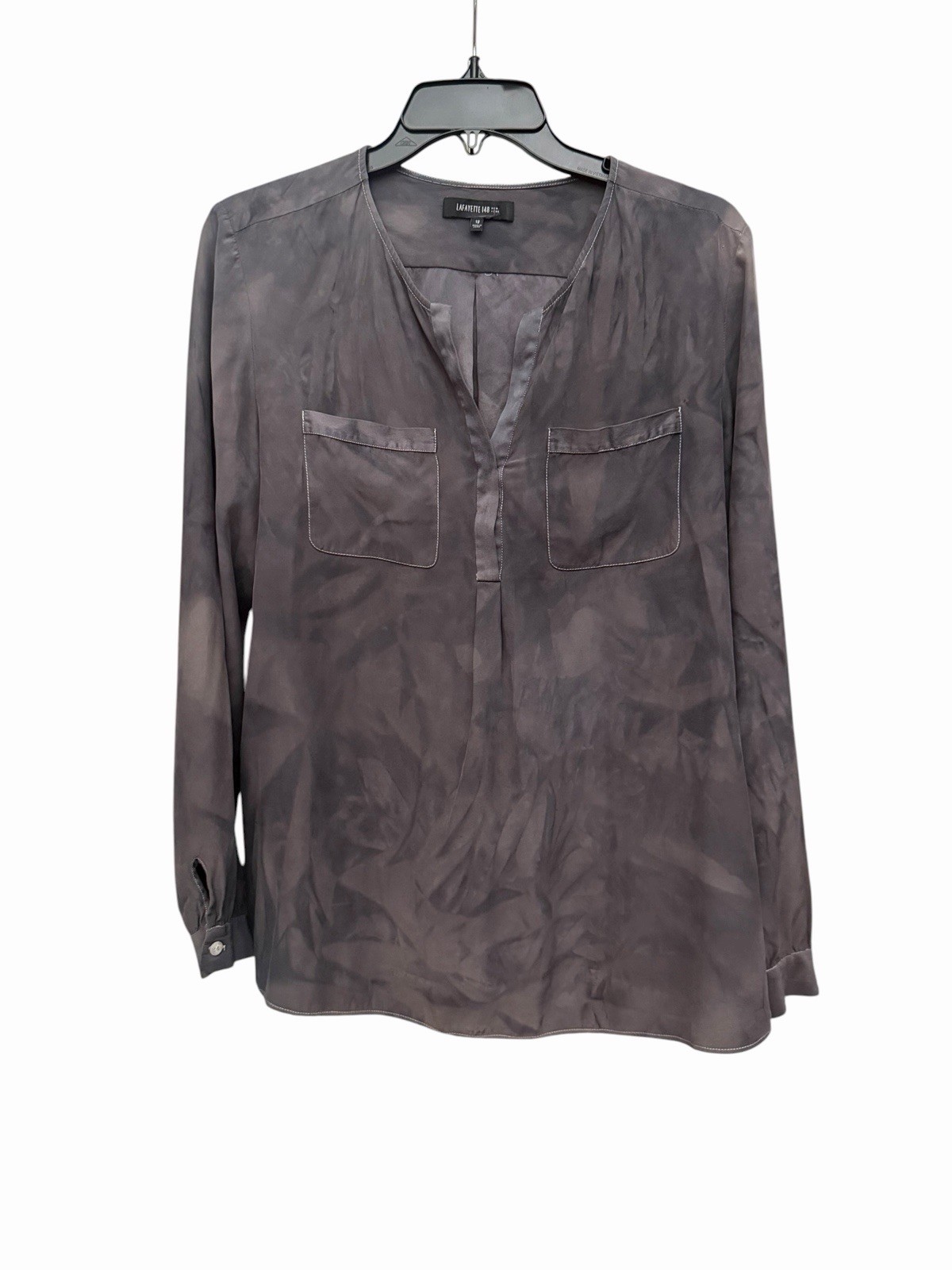 Lafayette 148 New York Popover Women’s Sz 12 100% Silk Blouse Tie-Dye #FF3-3