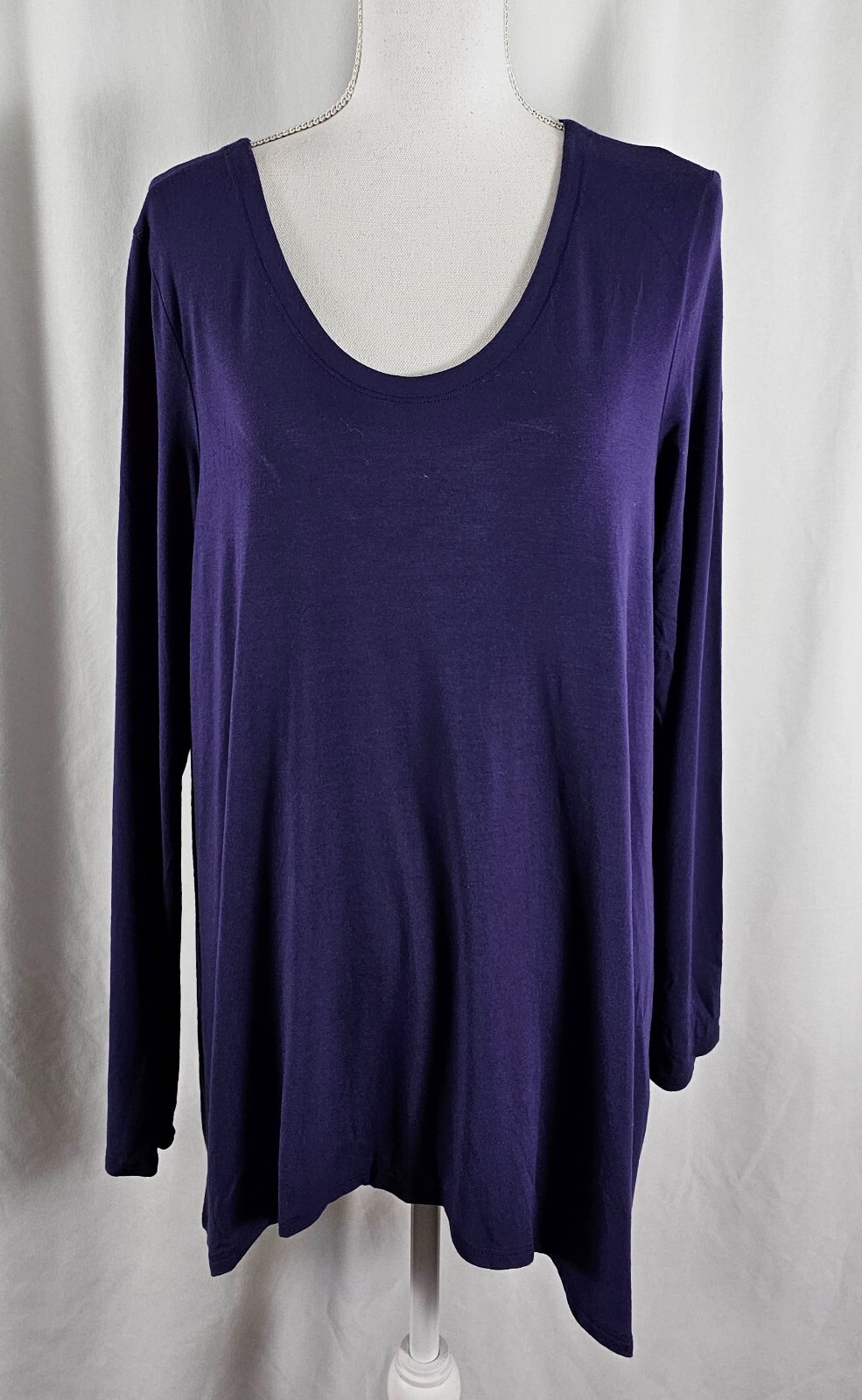 Eileen Fisher Womens Pullover Top Purple Cotton Polyester Rayon Lycra Large