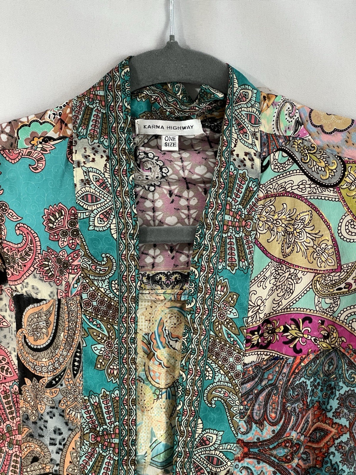 Karma Highway Duster Kimono Patchwork Boho Hippie Oversized Women’s OS Colorful
