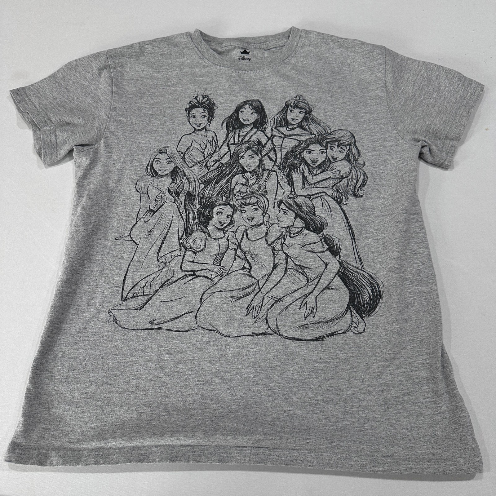 Disney Baby Tee Shirt Womens M Gray Disney Princess Crew Neck Short Sleeve