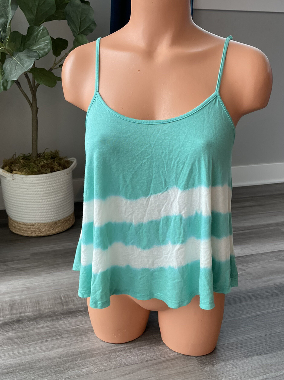 Heart Hips Green Tie Dye Tank Top L Juniors Cropped