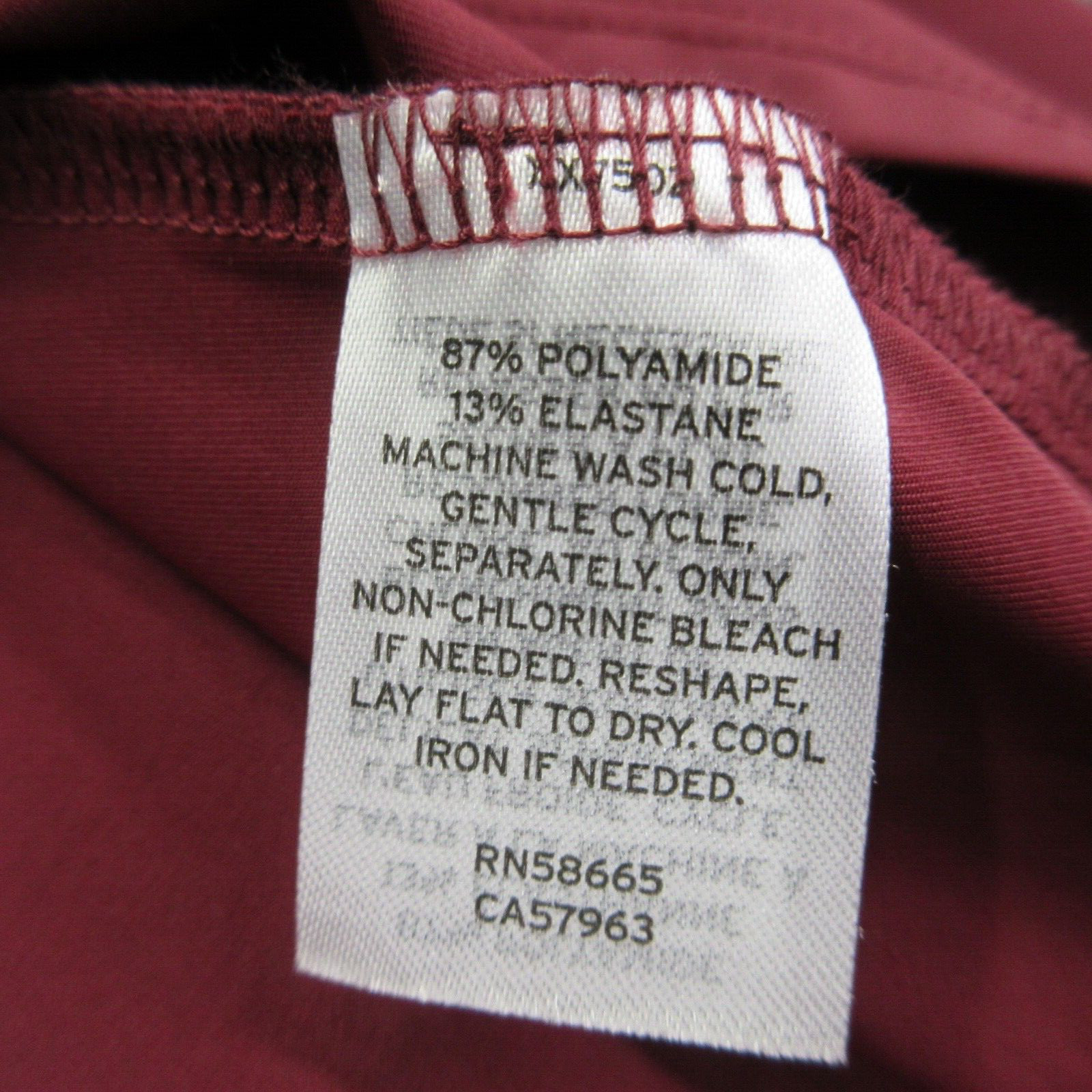 Open Edit Women’s Long Sleeve Crop Top Small Burgundy Polyamide Elastane #4680