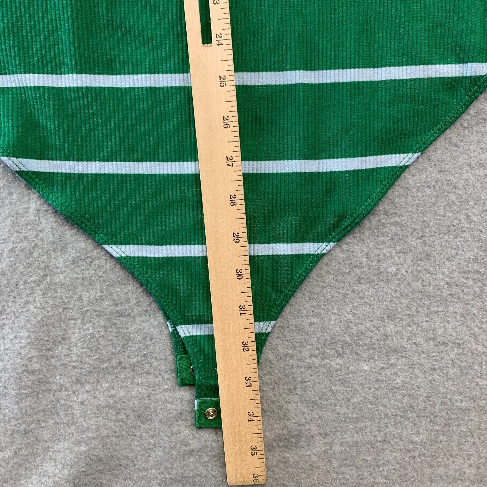 LA Ligne x Target Green Striped Ribbed Henley Bodysuit Womens 2X French Girl