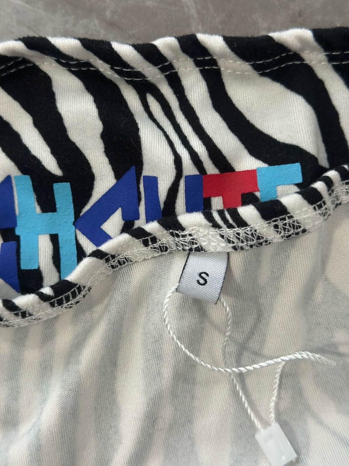 Zebra Print Graphic Strapless Tube Top