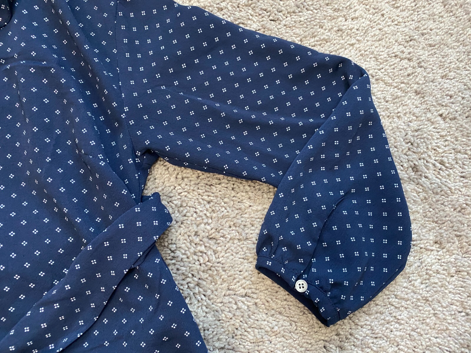J Crew Women’s Blouse XXS 2XS Wrap Top Blue Relaxed Corporate Office Casual
