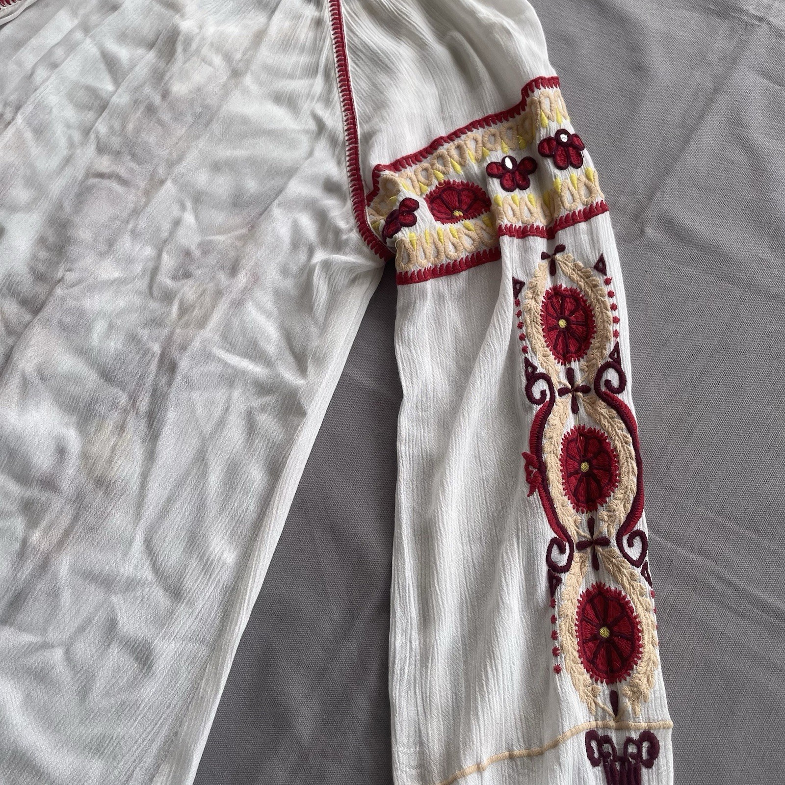 Chelsea & Violet Boho Peasant Blouse XS Romantic Sleeve Ukraine Folk Style GUC