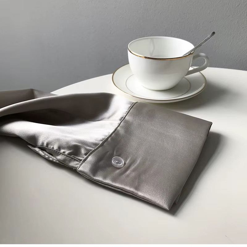 Elegant Satin Blouse | Turn-Down Collar Women’s Shirt