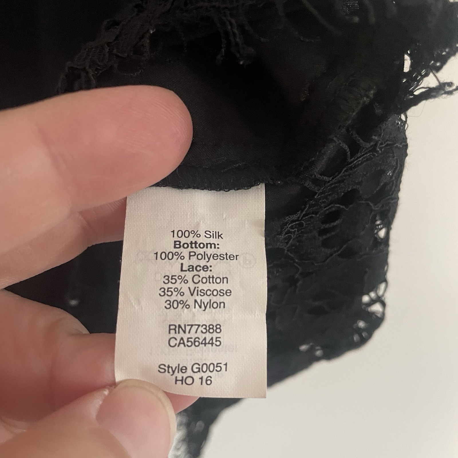 Madewell 100% Silk Cold Shoulder Top Black Lace Trim Women Size M Boho Chic