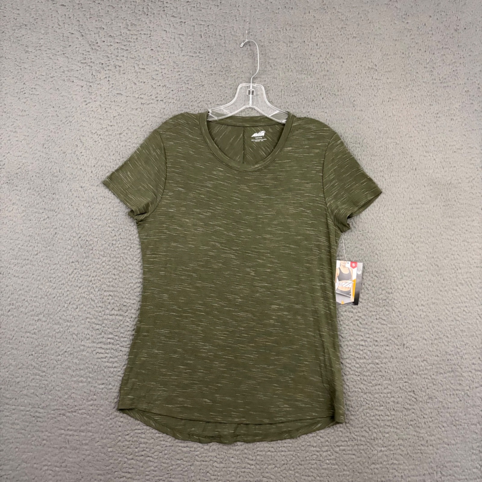 Avia Top Womens Small Green Rayon Blend Knit Casual Pullover Everyday Mom
