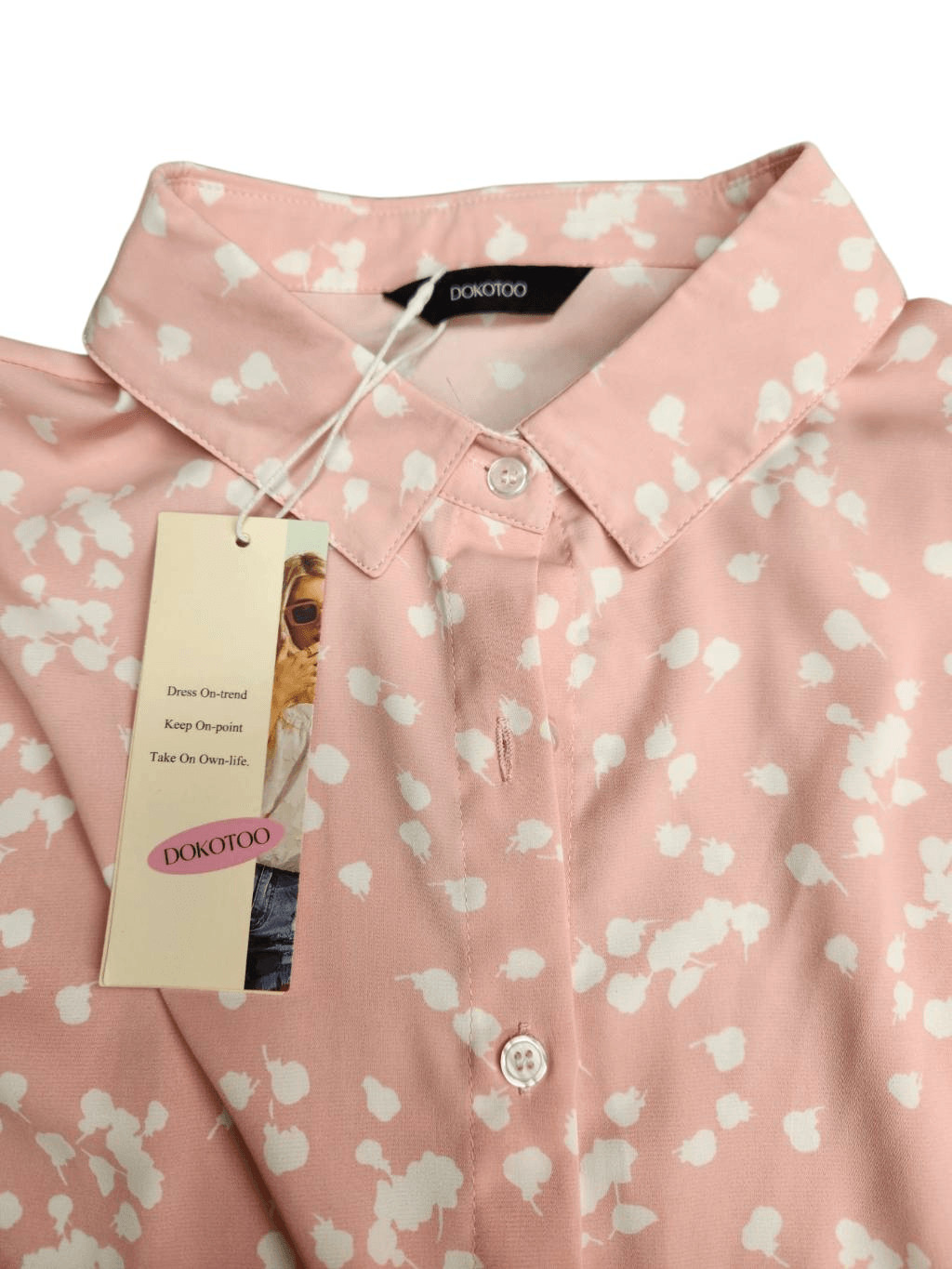 New Pink Whimsical Lollipop Silhouette Collared Long Sleeve Shirt 5 for 35 SALE