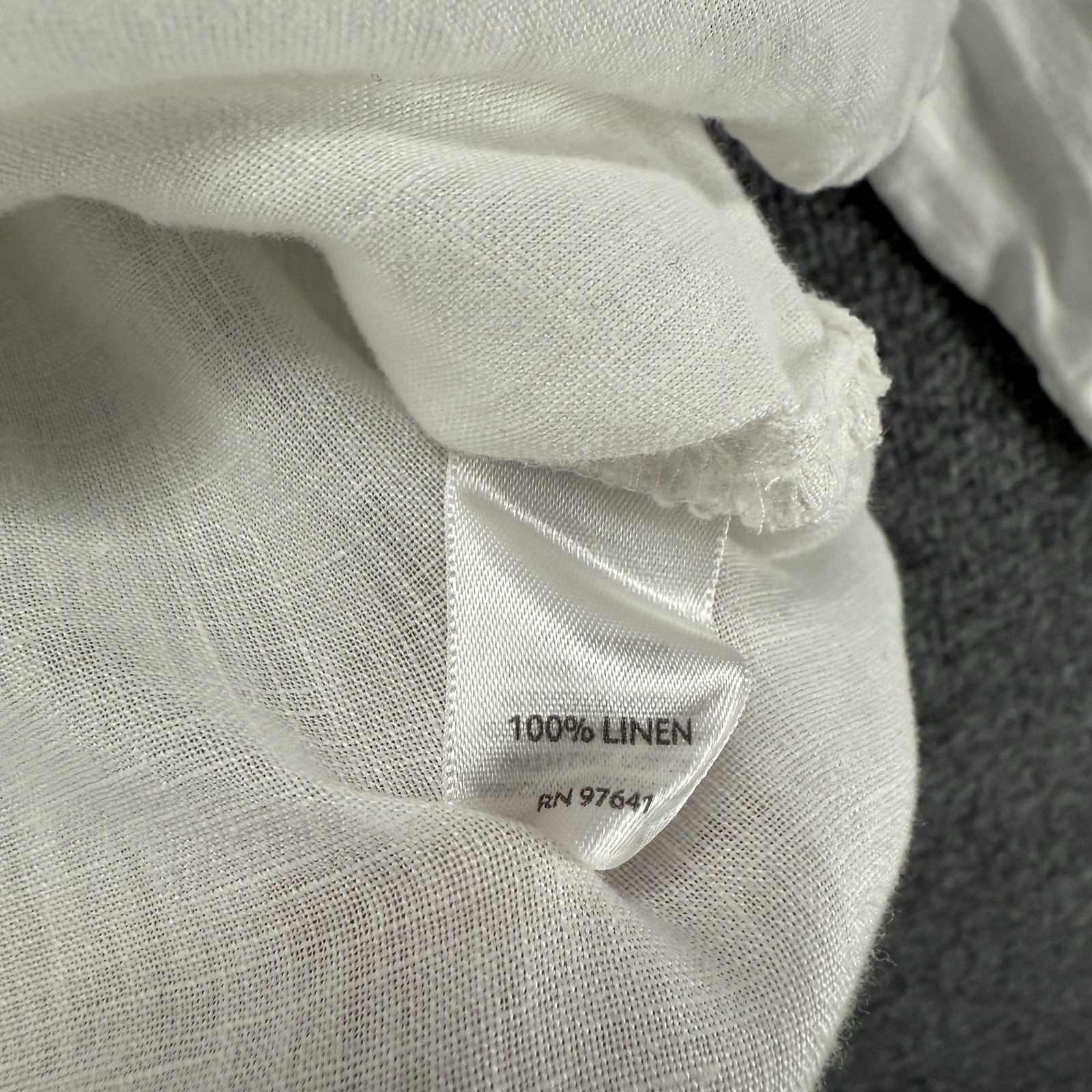 J Jill Blouse Top Womens S 100% Linen White Button Up Coastal Resort Minimalist