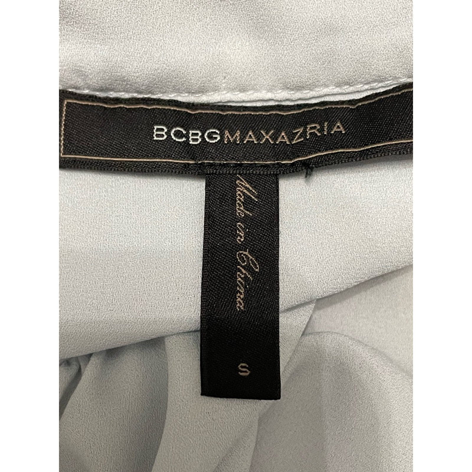 BCBGMAXAZRIA Blouse Sleeveless Button Up Front Tuck Pleated Solid Gray Women’s S