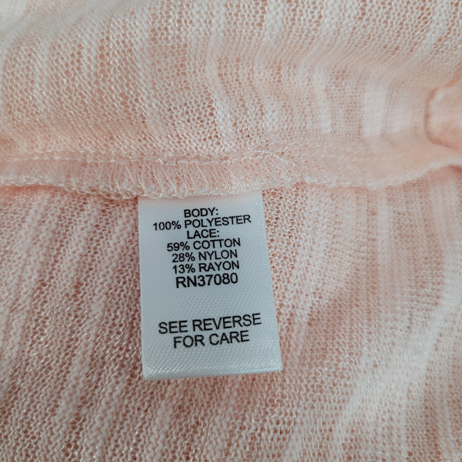 Cato Women’s Light Orange Lace Back Top Large Polyester Cotton Blend