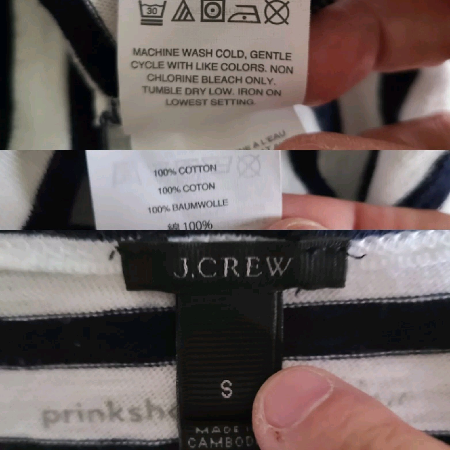 J. Crew Women T Shirt Small Striped ” Truth ” Tee Navy White Boat Neck Nautical