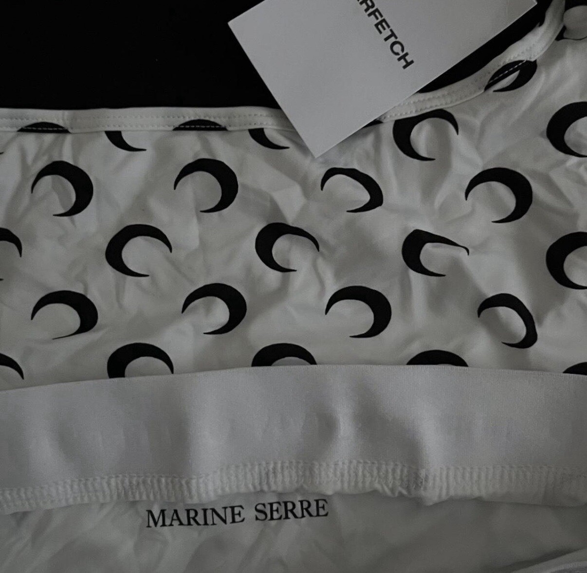 MARINE SERRE CRESCENT MOON-PRINT CROP TOP