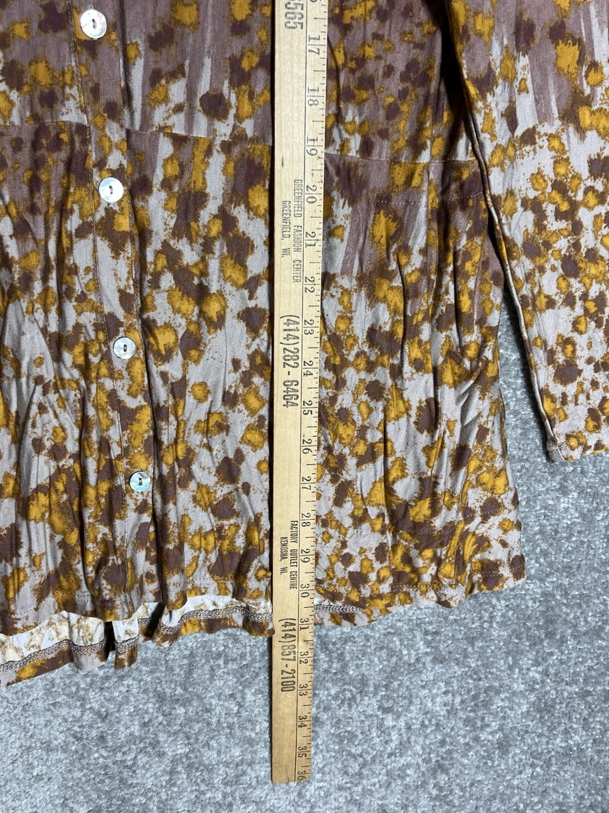 LOGO Lori Goldstein Button Up Tunic Cardigan Womens Size L Animal Print Pockets