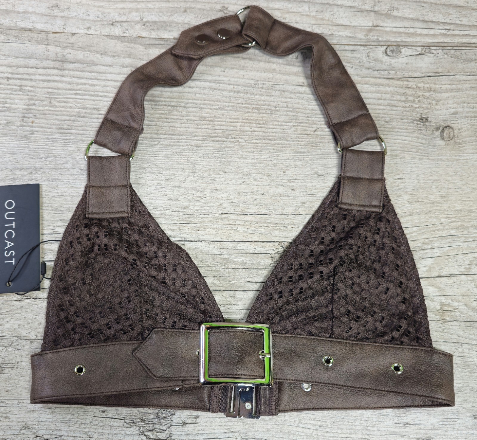 OUTCAST Women’s KEZIA Crop Top – Chocolate – Size Large