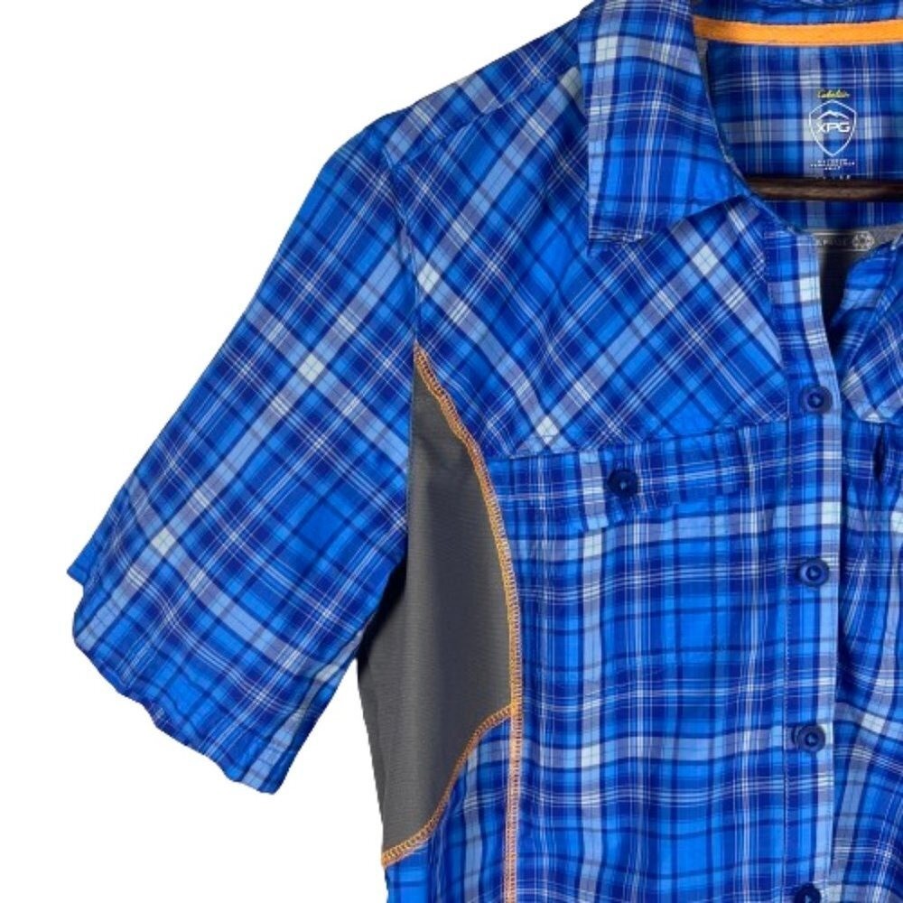 Cabelas XPG Womens M Plaid Button Front Shirt Cooling Hiking Outdoor Gorpcore
