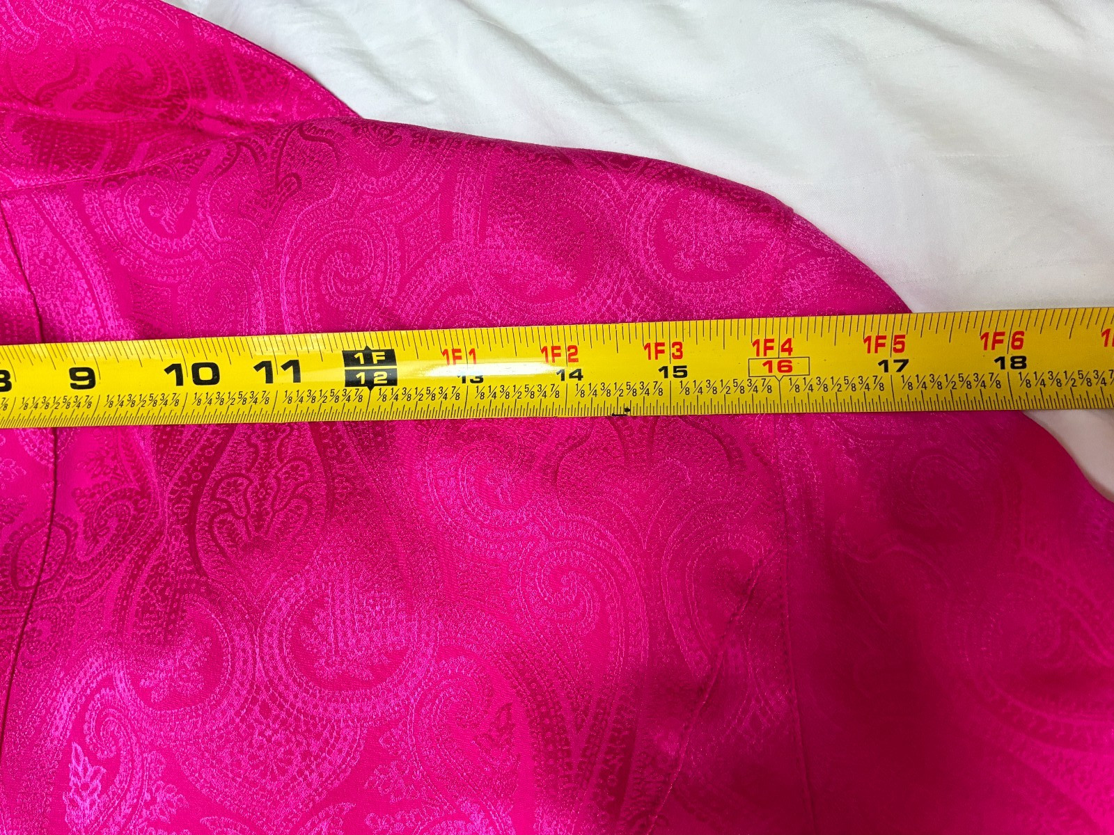 $800 ESCADA SILK BLOUSE IN FUCHSIA FRENCH CUFFS RUFFLED FRONT 36 S-M GERMANY