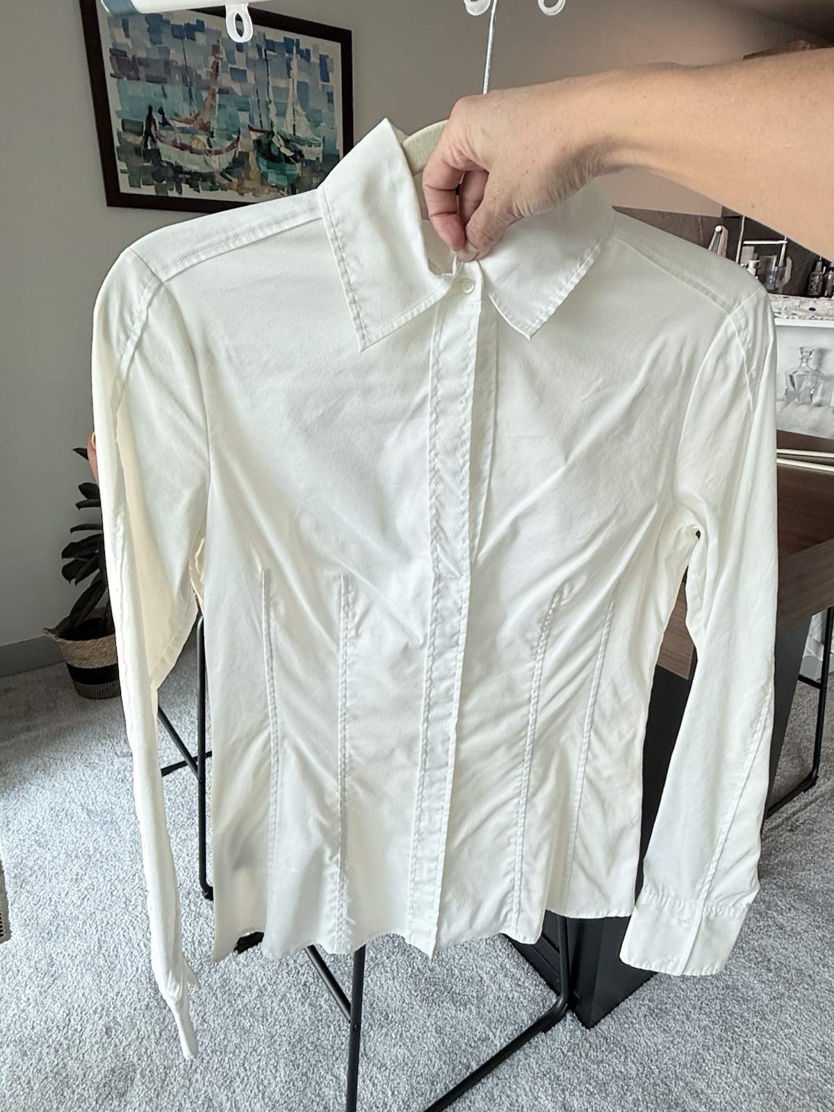 Hugo Boss Women’s White Button-Front Fitted Size 4