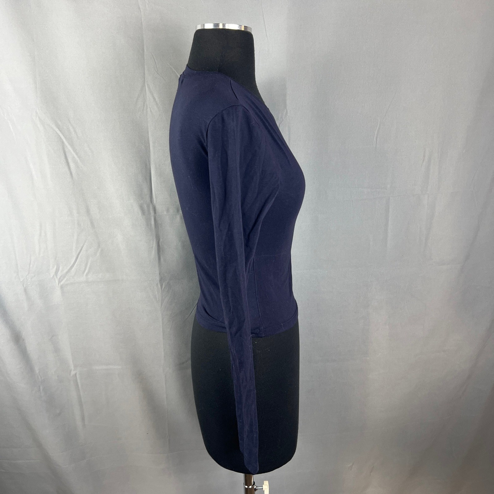 Active USA Cropped Top Womens Medium Navy Blue Cotton Stretch Athletic Training